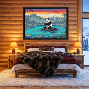 Panda Fishing Sunset — Panda Fishing Sunset Cozy Cabin Land 117