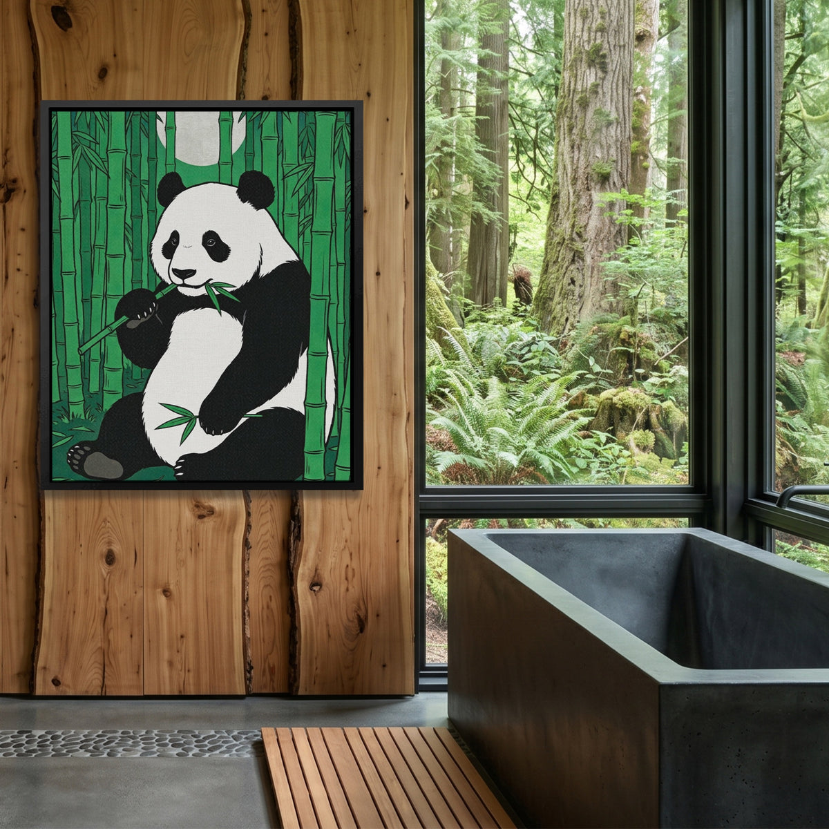 Panda Green Bamboo — Panda Green Bamboo Outdoor Bathroom Log Port 293