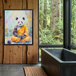 Panda Medidative Thought — Panda Medidative Thought Outdoor Bathroom Log Port 294