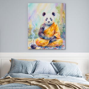 Panda Medidative Thought — Panda Medidative Thought Blue Bedroom 19