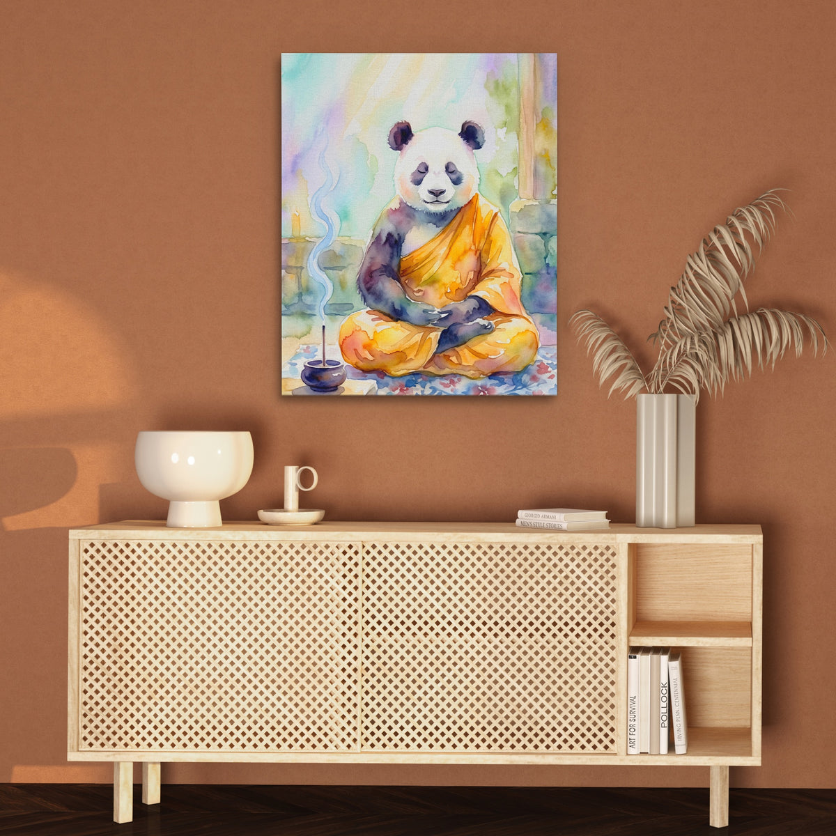 Panda Medidative Thought — Panda Medidative Thought Brown Wall 69