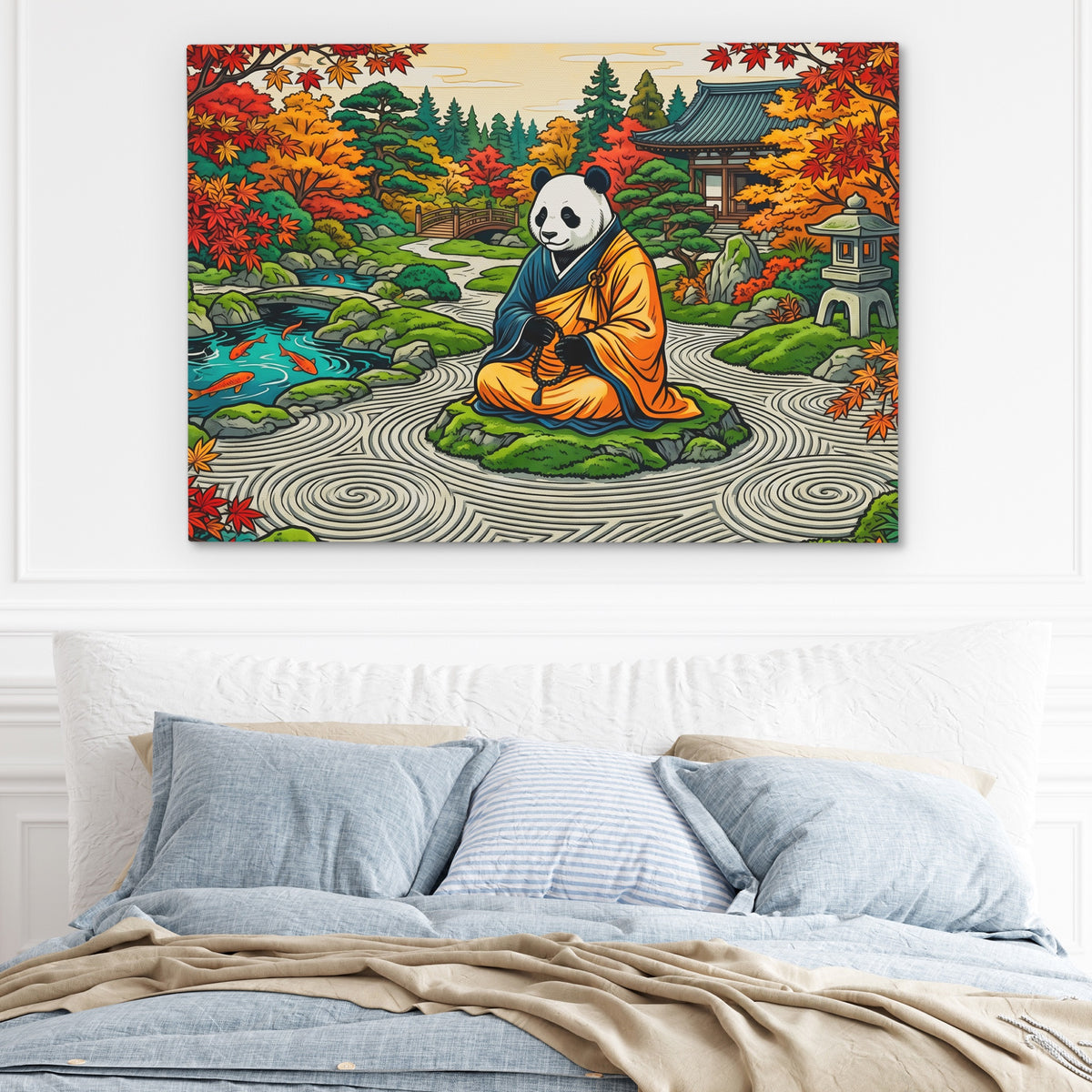 Panda Meditation Garden — Panda Meditation Garden Light Blue Bed 213