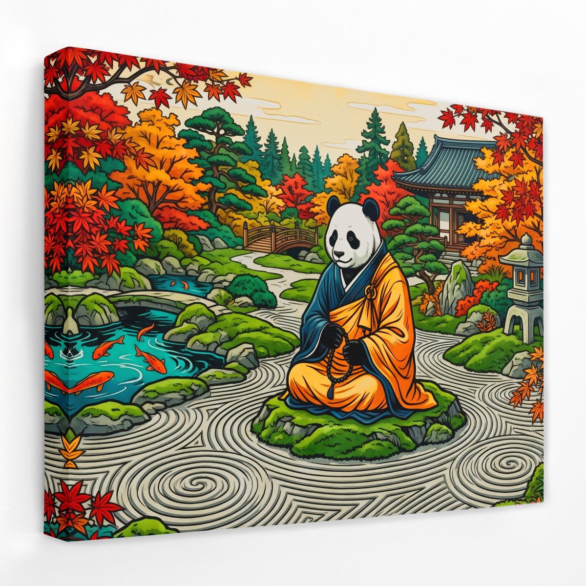 Panda Meditation Garden — Panda Meditation Garden Landscape   Side View   Mirror Wrap 191