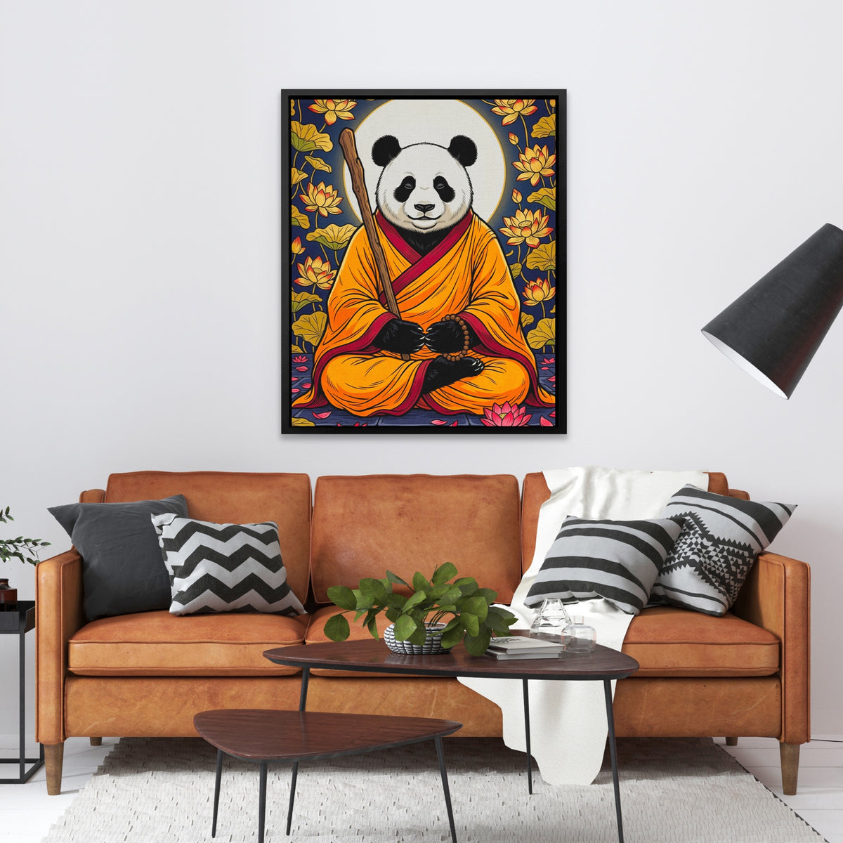 Panda Monk Meditation — Panda Monk Meditation Orange Couch 130