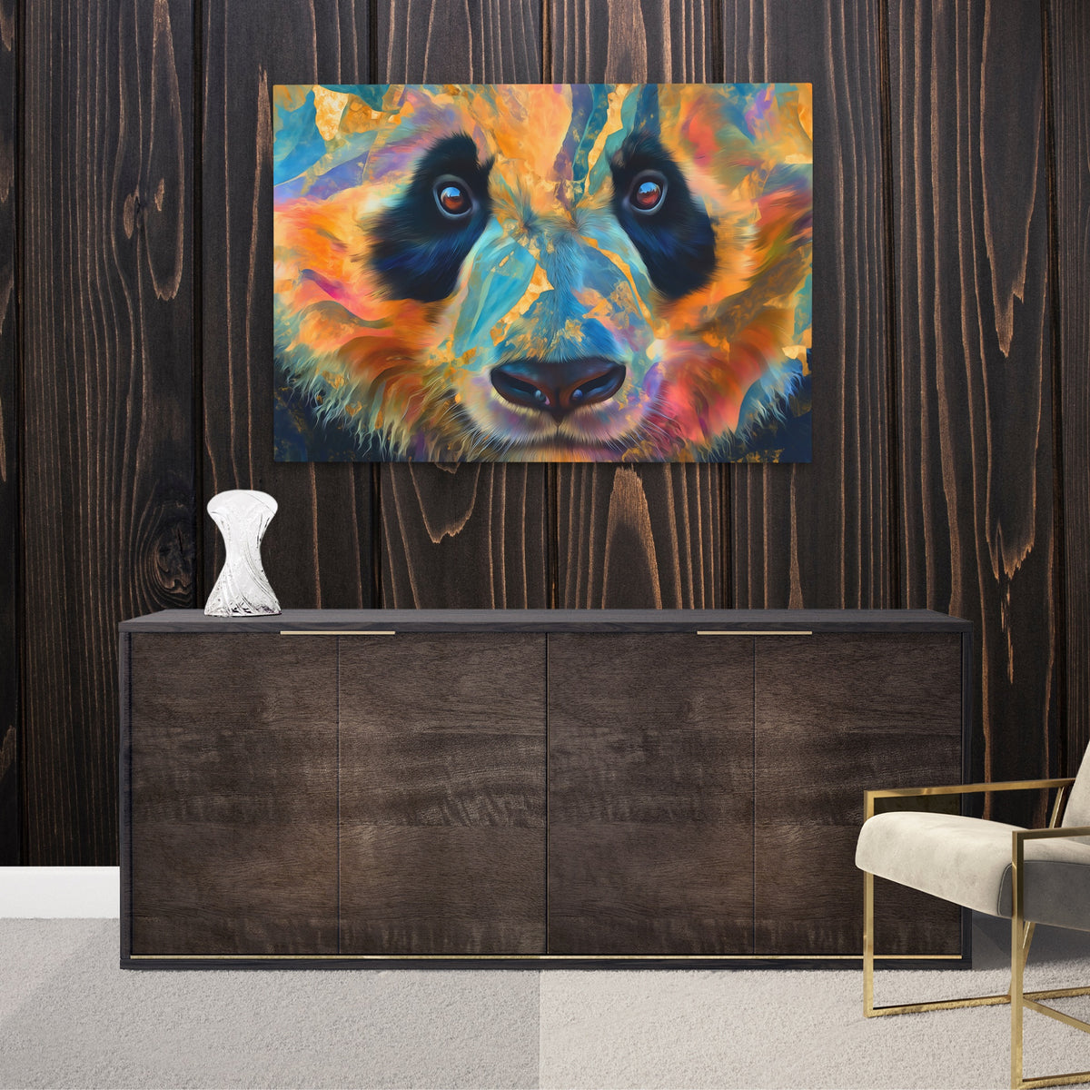 Panda Psychedelic Dreams — Panda Psychedelic Dreams Luxurious Room Wood Walls 177