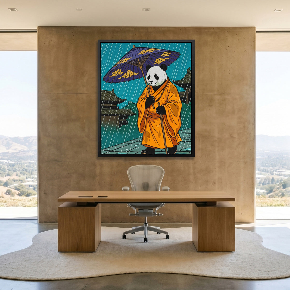 Panda Rainy Monk — Panda Rainy Monk Minimalist Lux Office Port 93