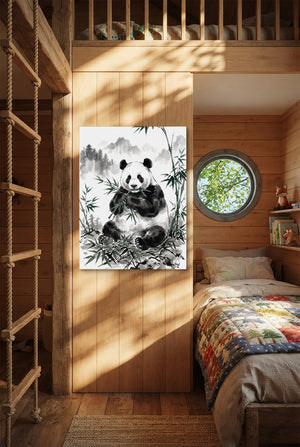 Panda's Feast — panda's feast p bedroom with loft area 1port flush print