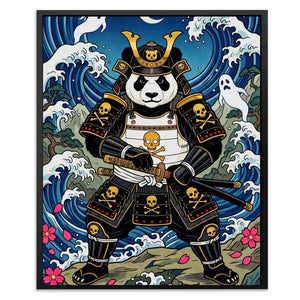 Panda Samurai Nocturne canvas wall art