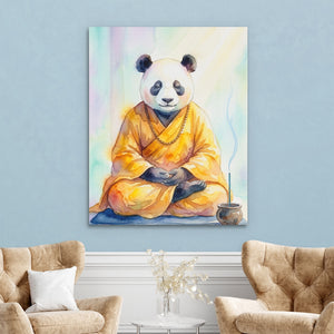 Panda Zen Meditation — Panda Zen Meditation Two Chairs Robins Egg Walls 335