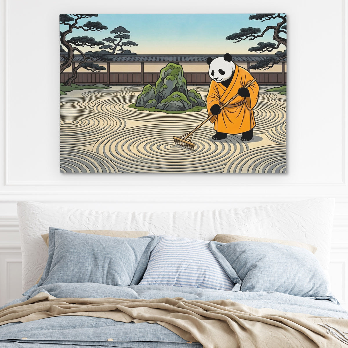 Panda Zen Rake — Panda Zen Rake Light Blue Bed 214