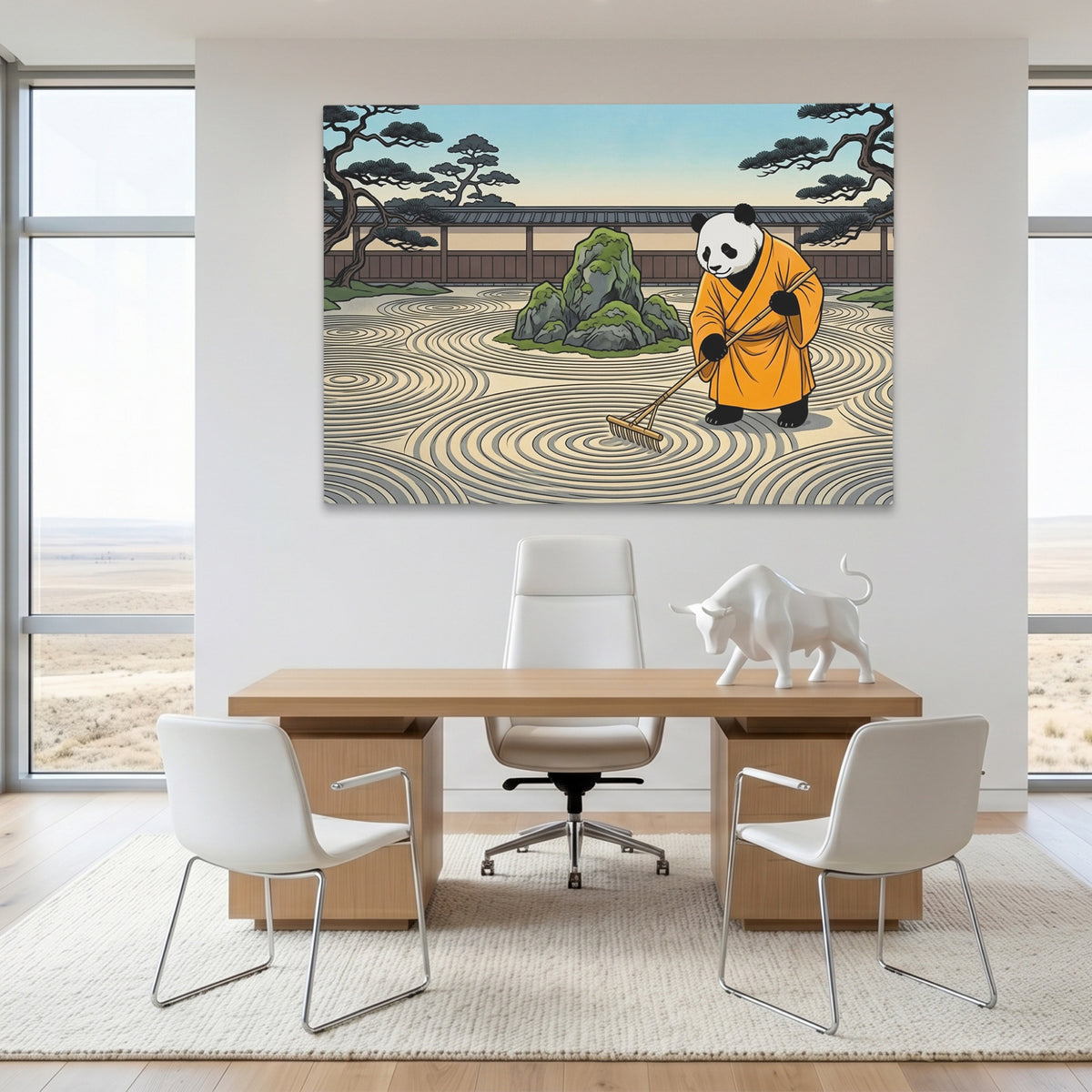 Panda Zen Rake — Panda Zen Rake White Bull Room Land 258