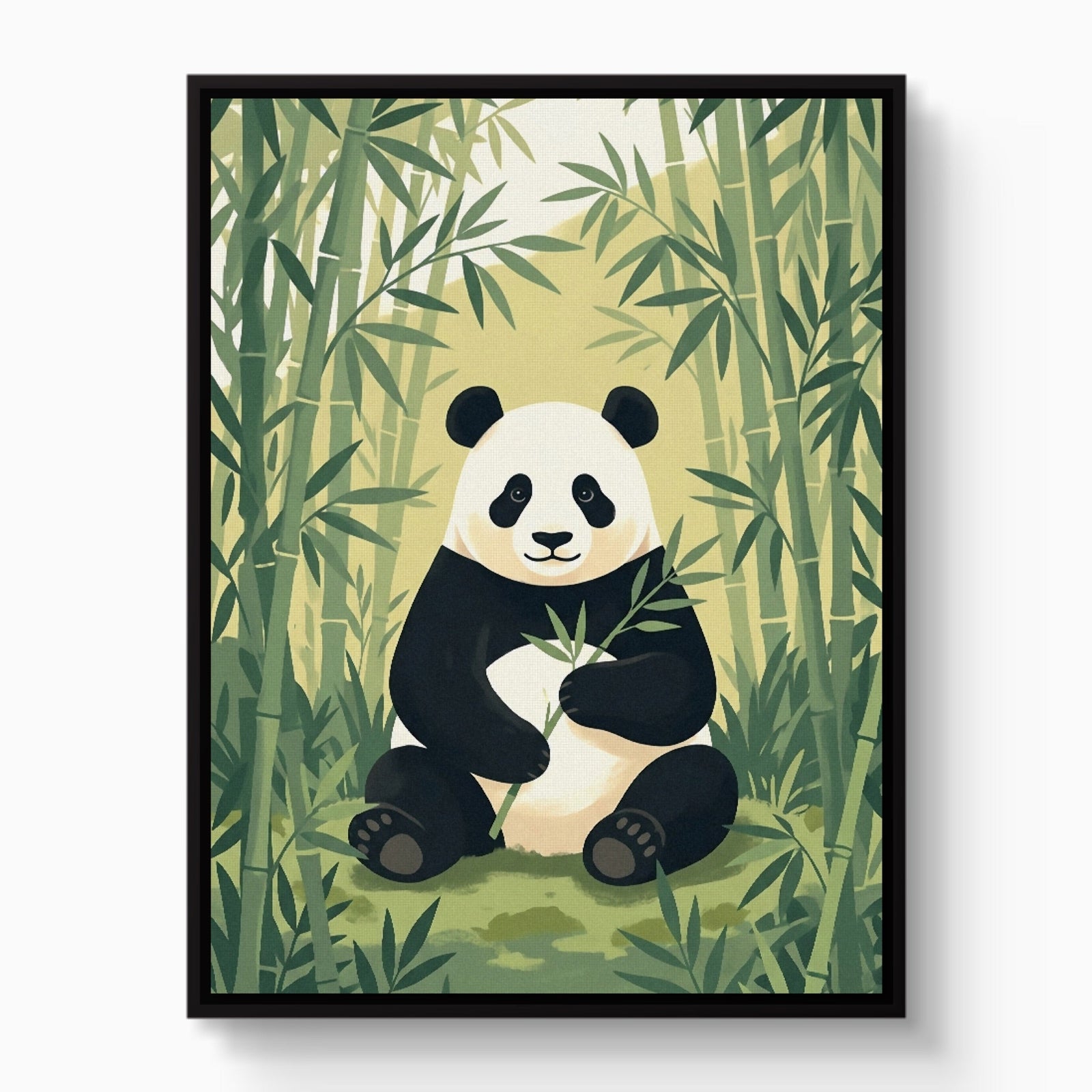 Panda's Forest Green Retreat - Luxury Wall Art