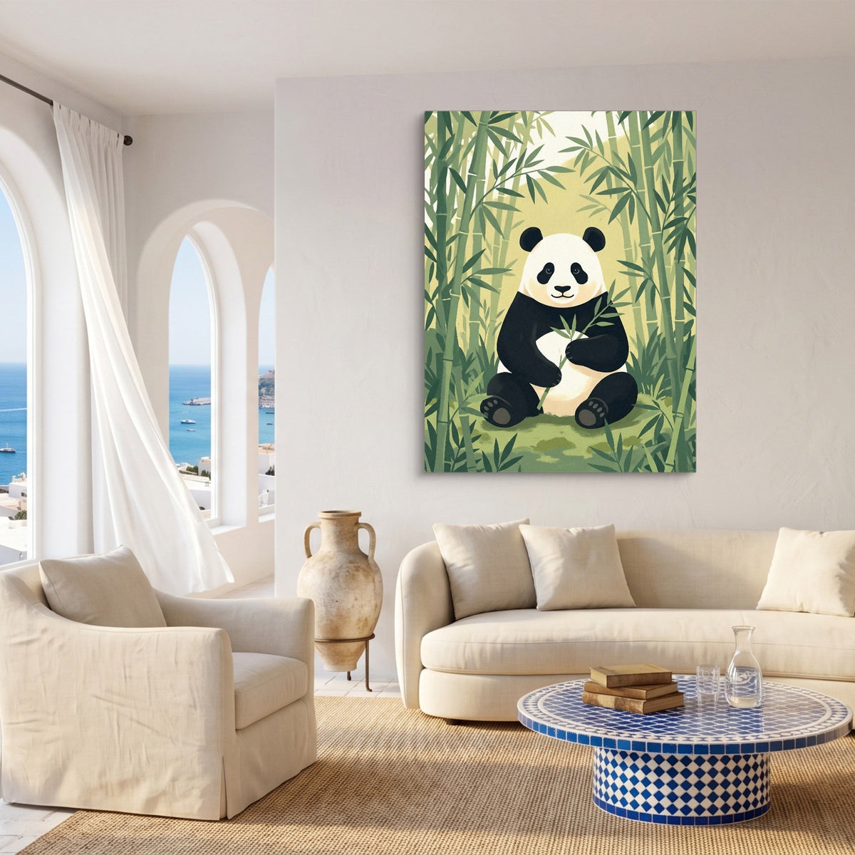 Panda's Forest Green Retreat - Luxury Wall Art