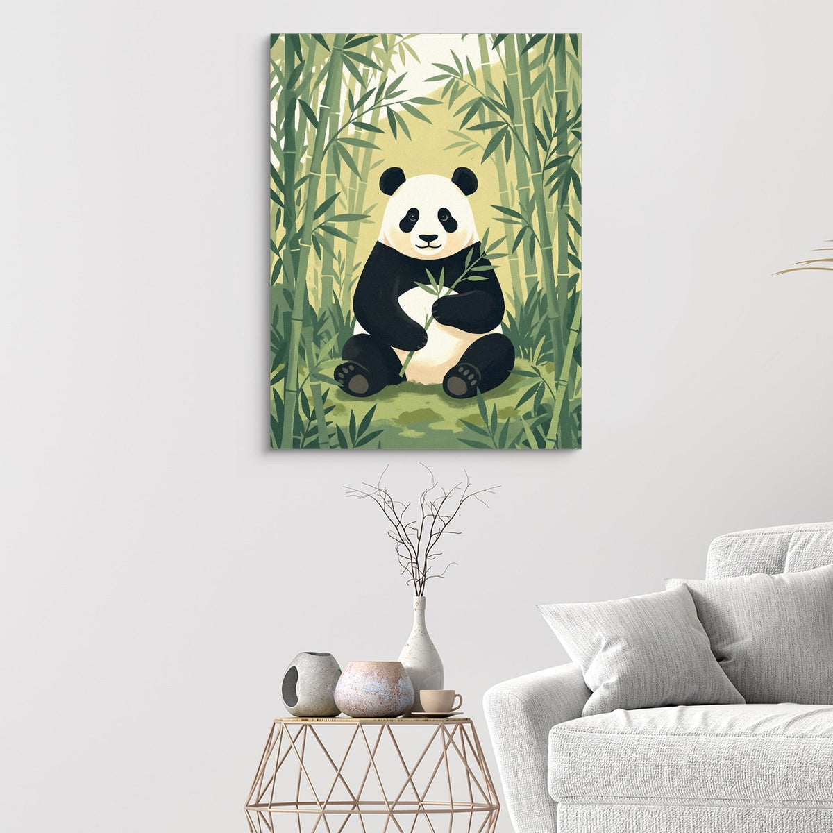 Panda's Forest Green Retreat - Luxury Wall Art