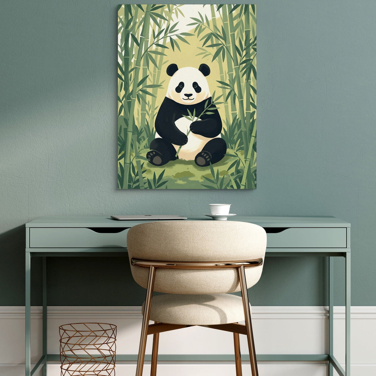 Panda's Forest Green Retreat - Luxury Wall Art