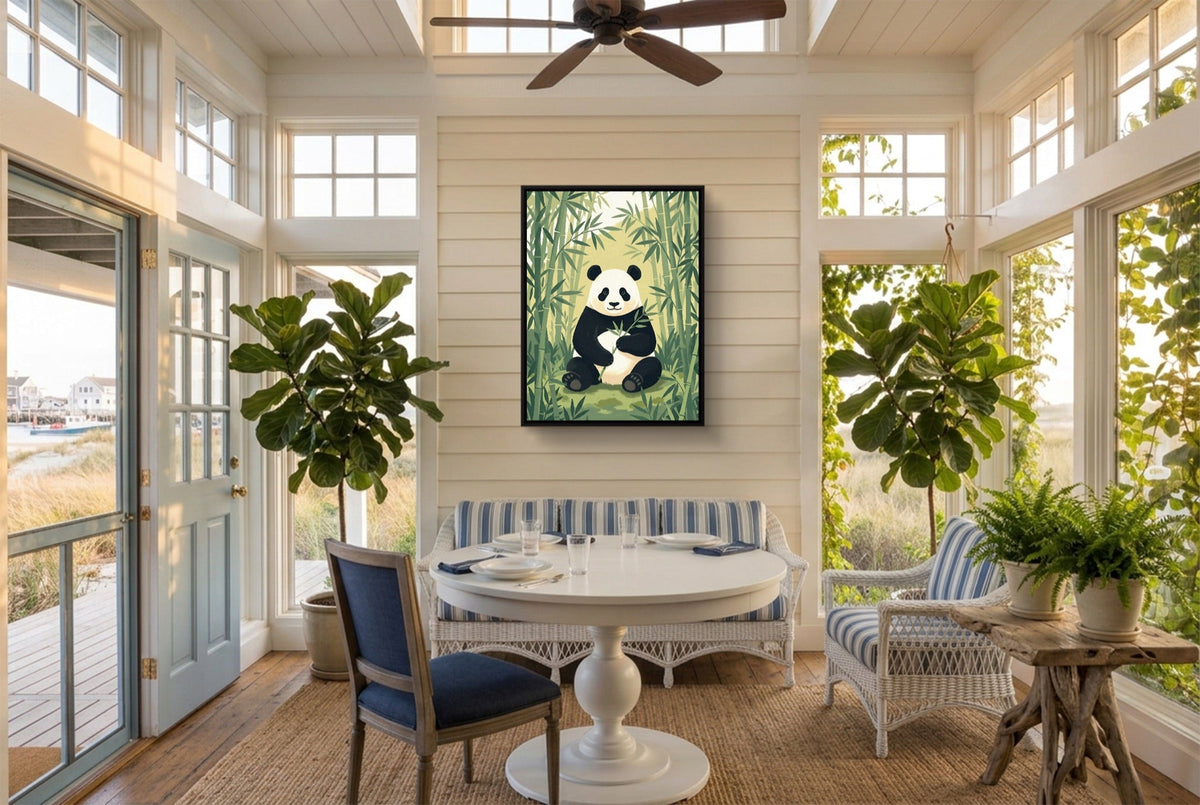 Panda's Forest Green Retreat - Luxury Wall Art