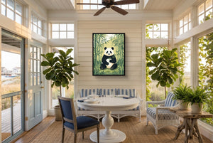 Panda's Forest Green Retreat - Luxury Wall Art