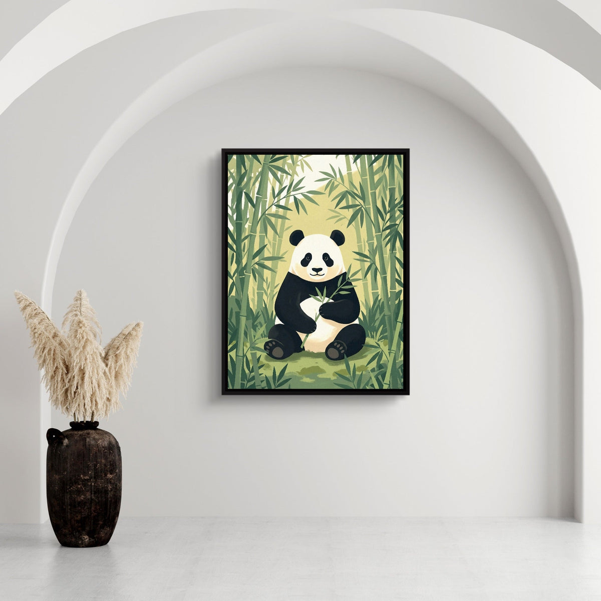 Panda's Forest Green Retreat - Luxury Wall Art
