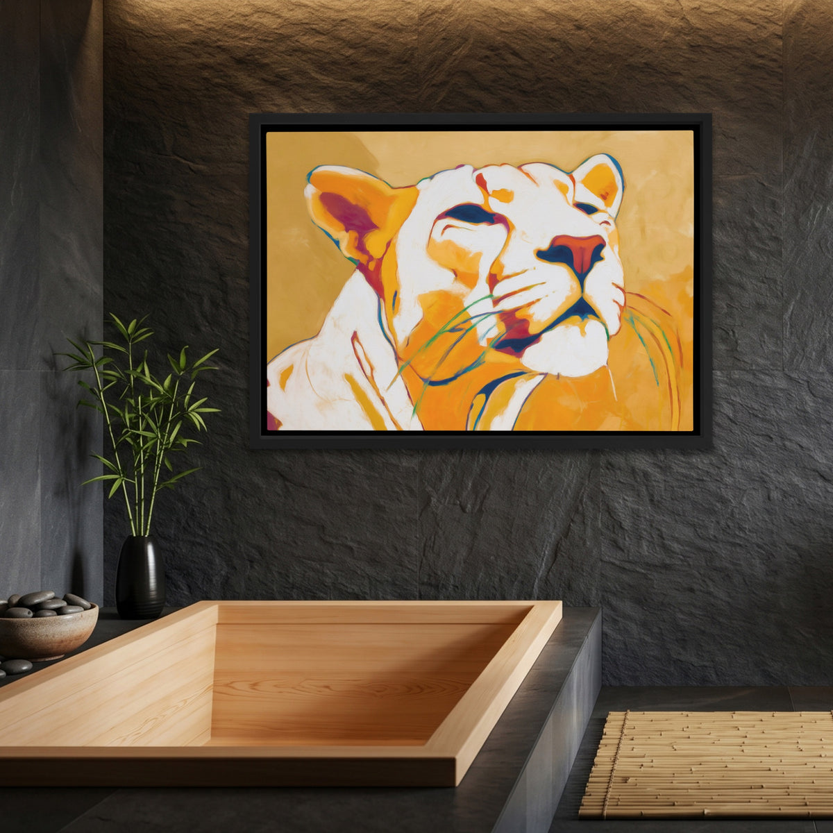 Panther Gold Abstract — Panther Gold Abstract Bamboo Bathroom Land 45