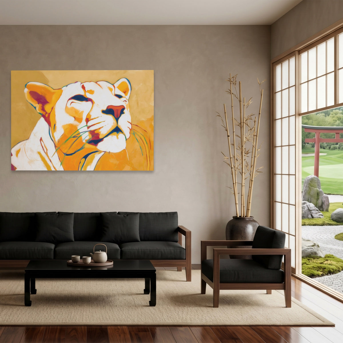 Panther Gold Abstract — Panther Gold Abstract Japanese Garden Land 121