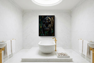 Panther Jungle Prowl — panther jungle prowl luxury bathroom interior 2 1port framed black
