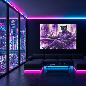 Panther Velvet Cocktail — Panther Velvet Cocktail Blue Pink Neon Room Land 30