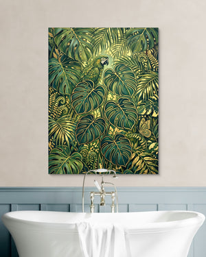Parrot Golden Jungle — parrot golden jungle psd white wall green bath 1port flush print