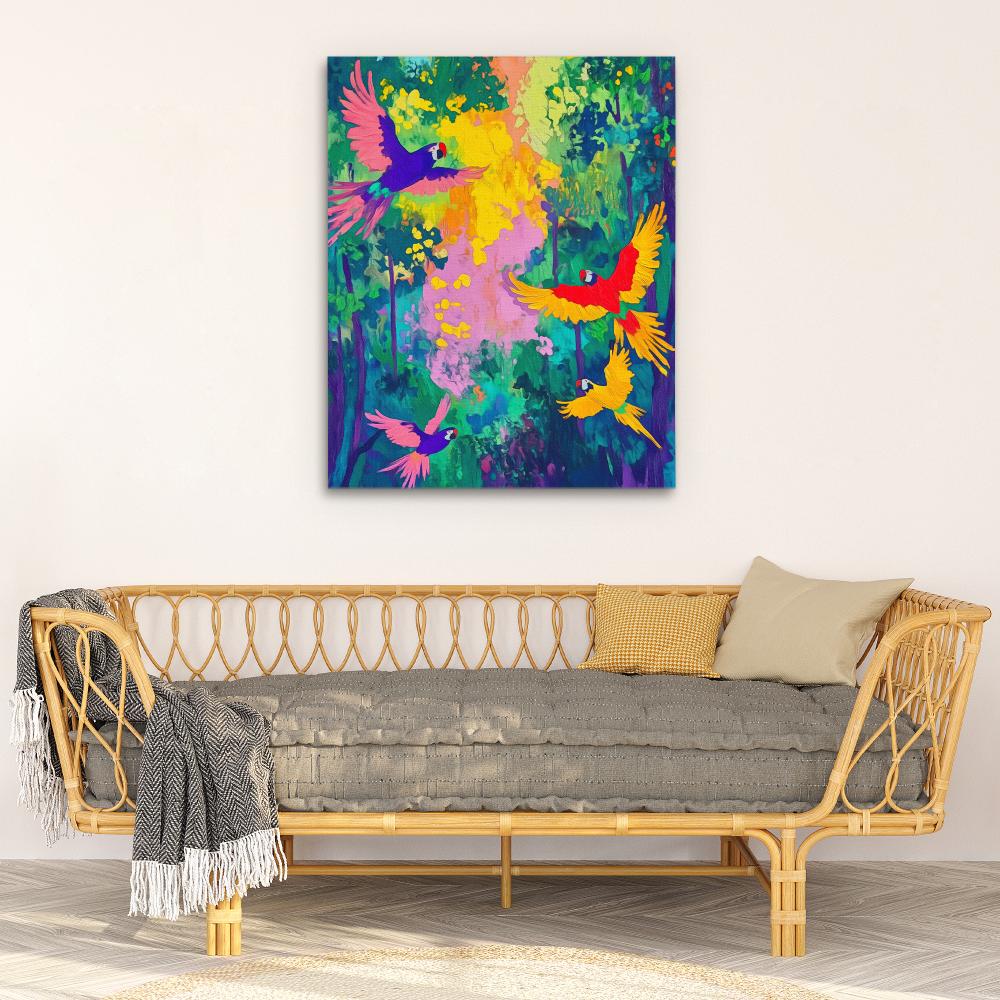 Parrot Jungle Symphony - Luxury Wall Art