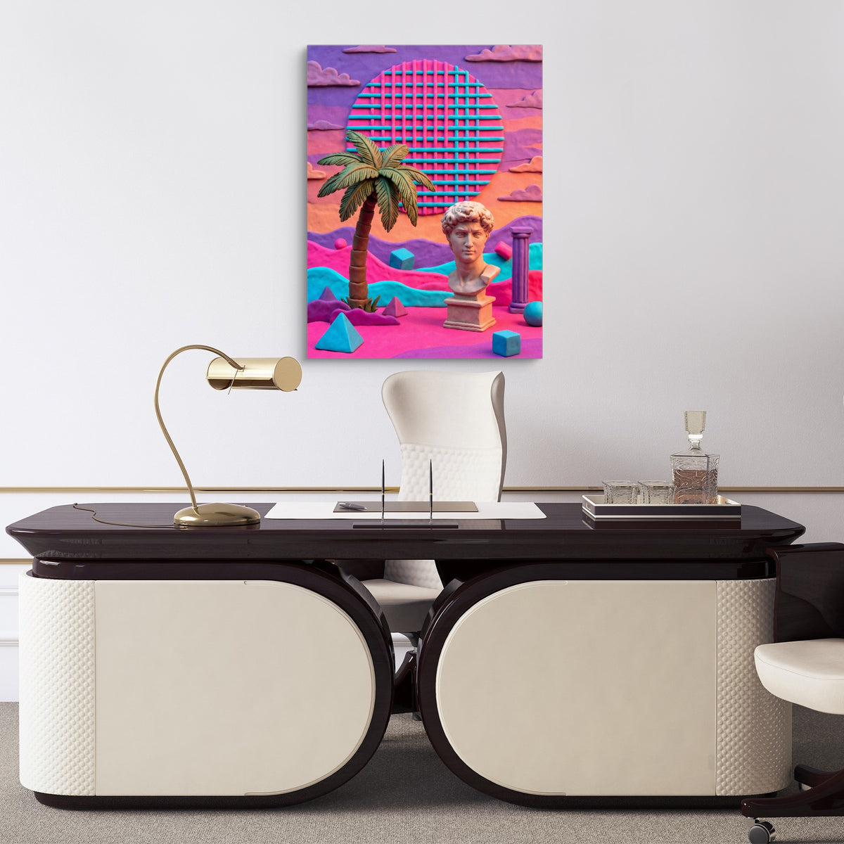 Pastel Clay Oasis — pastel clay oasis sq luxury office desk 1port flush print