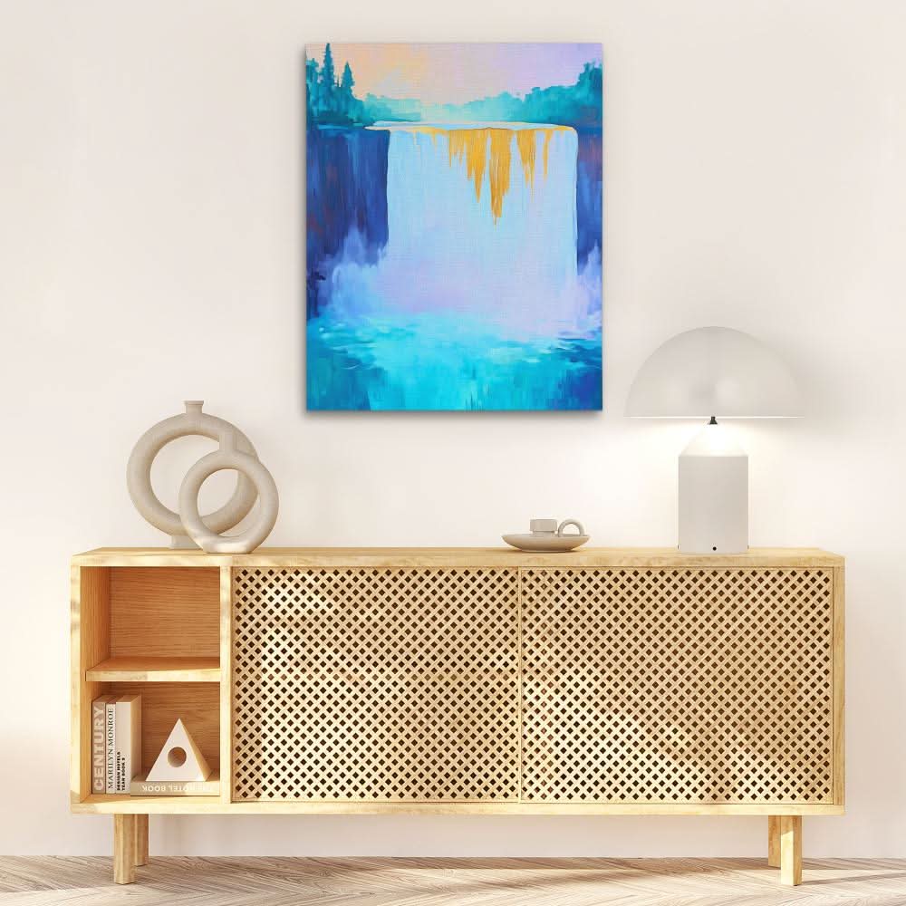 Pastel Mist of Niagara - Aqua Art for Bathroom