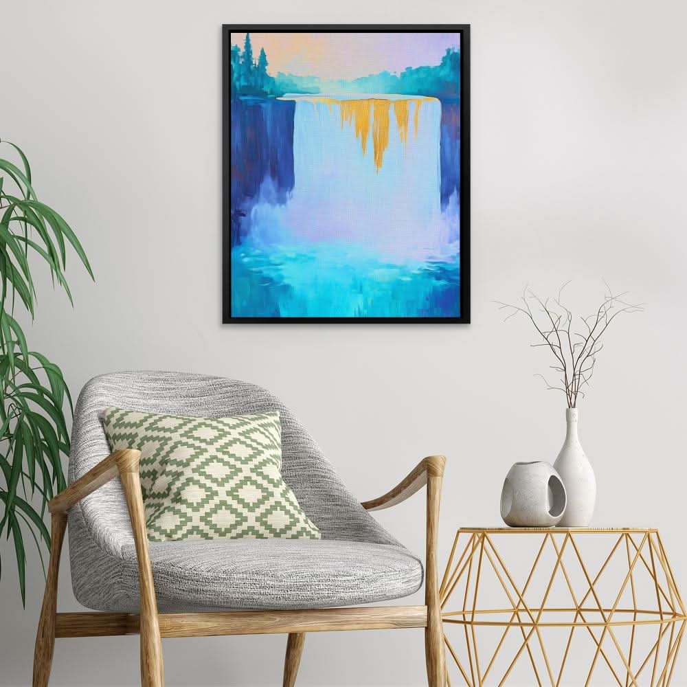 Pastel Mist of Niagara - Aqua Canvas Wall Art