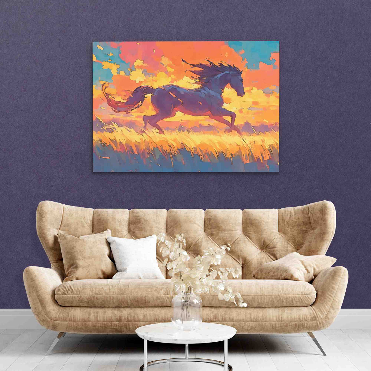 Pastel Pony - Horizontal Wall Art in Black Frame
