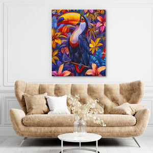 Peaceful Toucan - Bird Wall Art in Black Frame