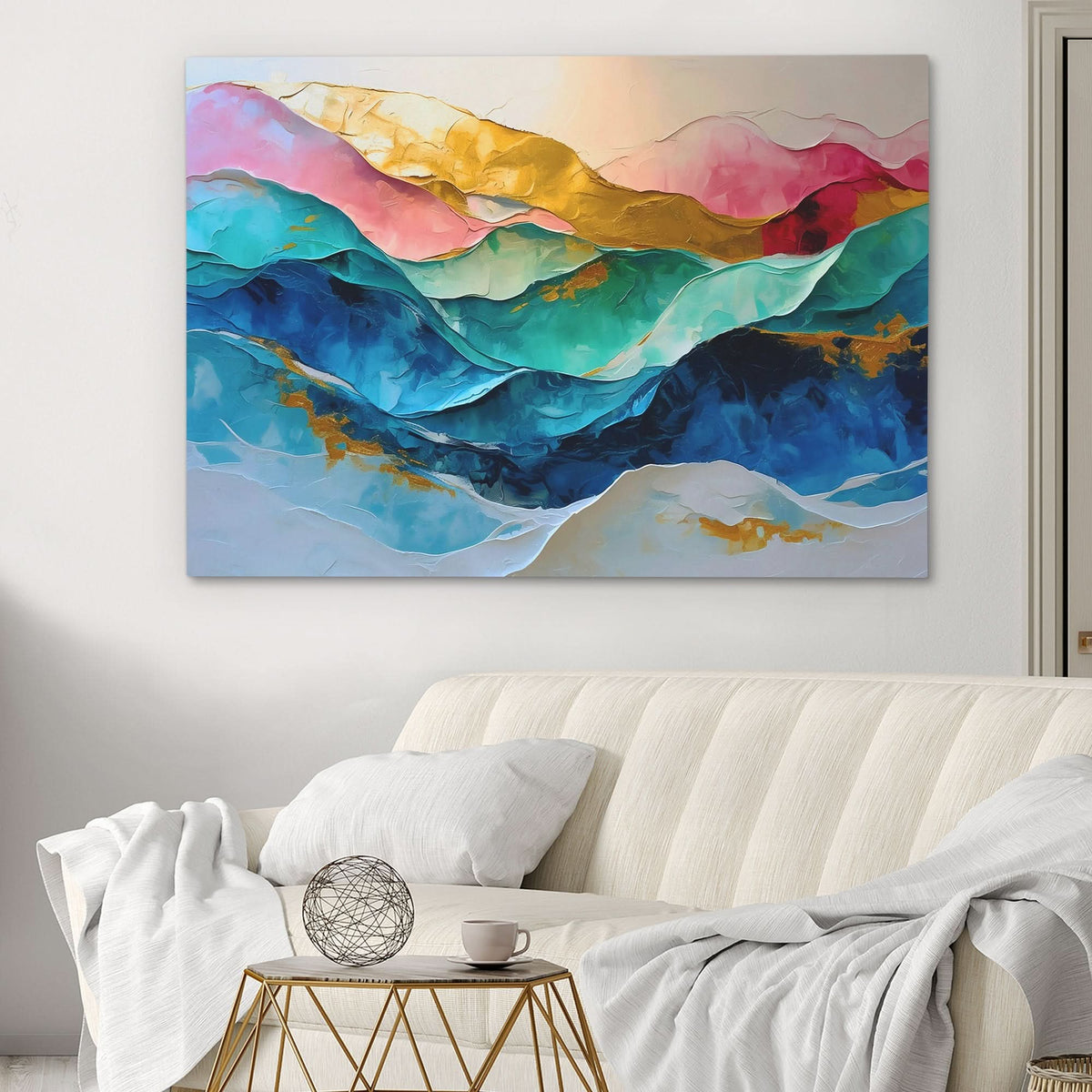 Peaceful Valley - Abstract Wall Art in Black Frame