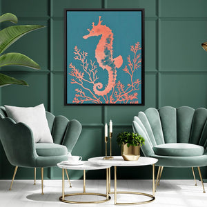 Peach Seahorse - Luxury Wall Art