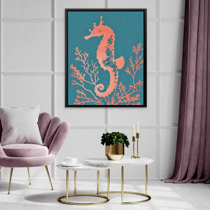 Peach Seahorse - Luxury Wall Art