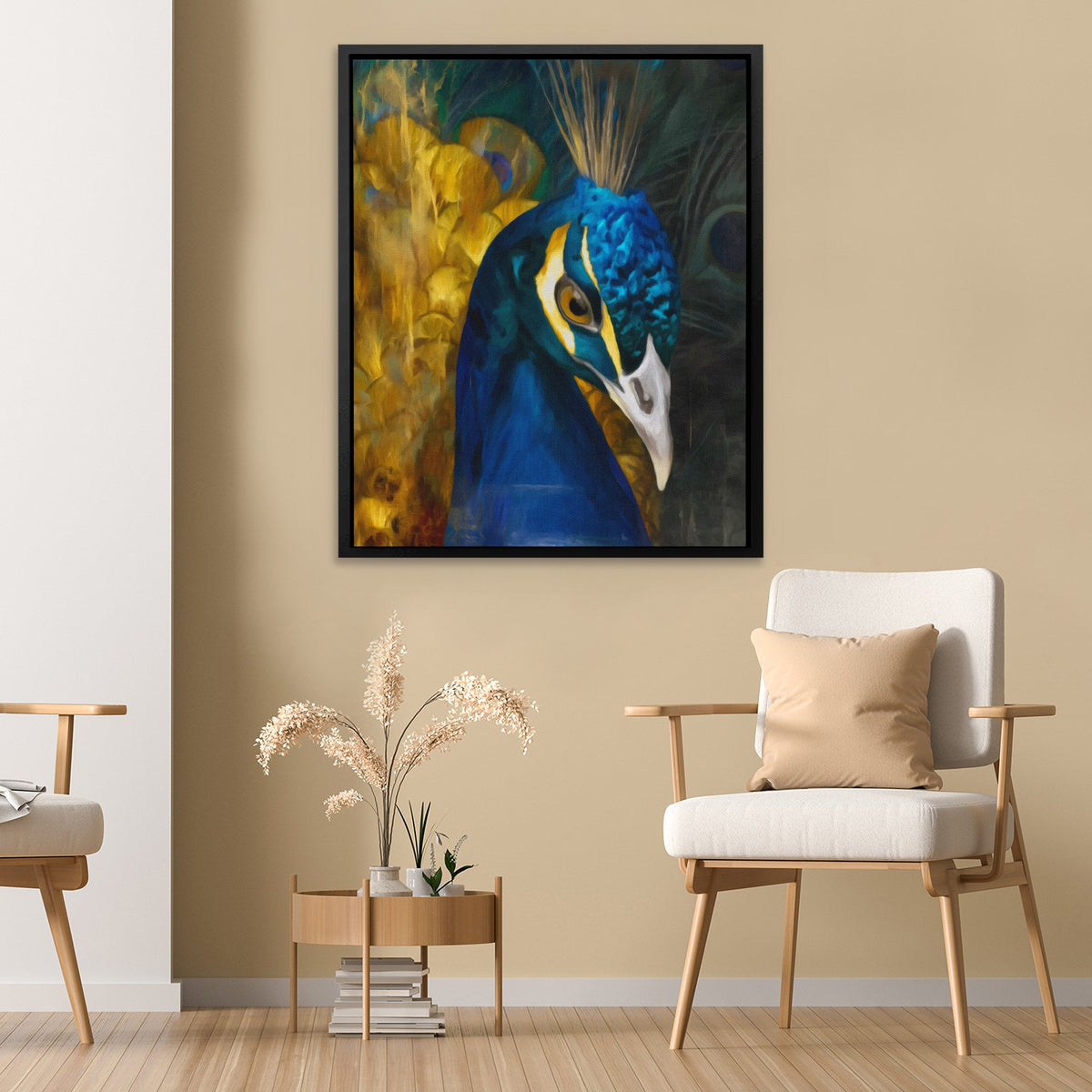 Peacock Azure Glory - Luxury Wall Art