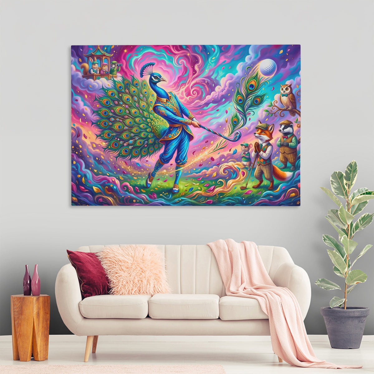 Peacock Celestial Golf — Peacock Celestial Golf New   Land Nice Living Room 199