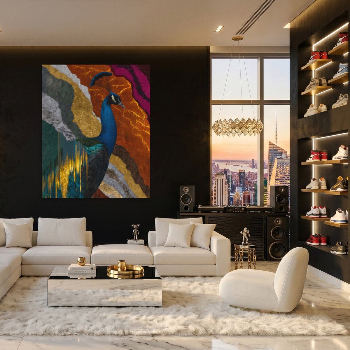 Peacock Color Scatter - Luxury Wall Art