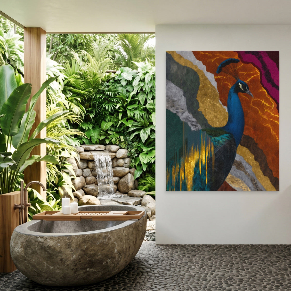 Peacock Color Scatter - Luxury Wall Art