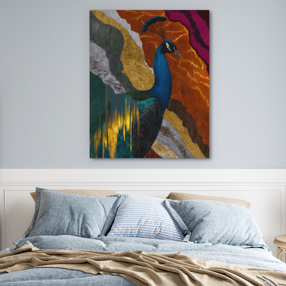 Peacock Color Scatter — Peacock Color Scatter Blue Bedroom 20