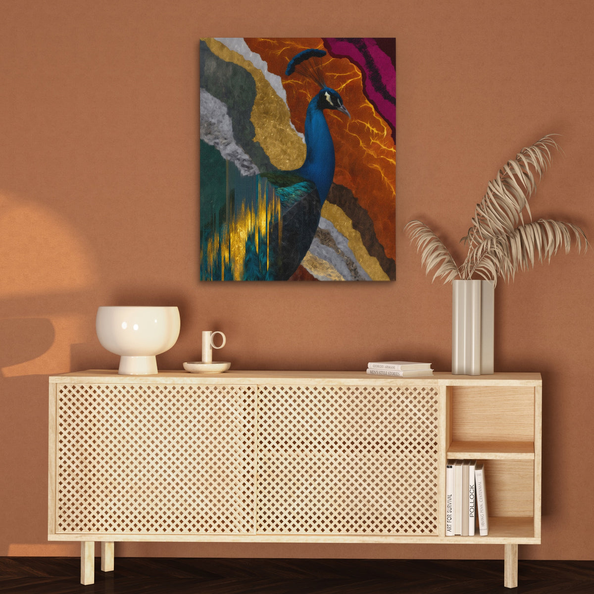 Peacock Color Scatter — Peacock Color Scatter Brown Wall 70