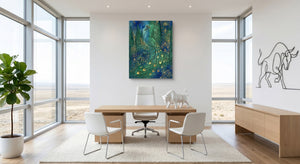 Peacock Emerald Garden — peacock emerald garden office space with furniture 1port flush print