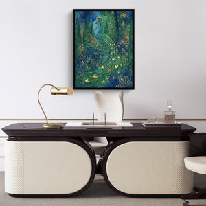 Peacock Emerald Garden — peacock emerald garden sq luxury office desk 1port framed black