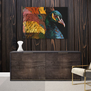 Peacock Forest Geometric — Peacock Forest Geometric Luxurious Room Wood Walls 179