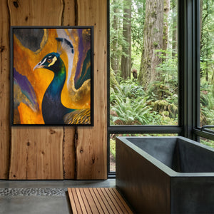 Peacock Gold Maximalist — Peacock Gold Maximalist Outdoor Bathroom Log Port 296