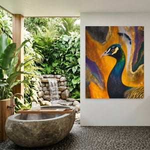 Peacock Gold Maximalist — Peacock Gold Maximalist Outdoor Bathroom Port 321
