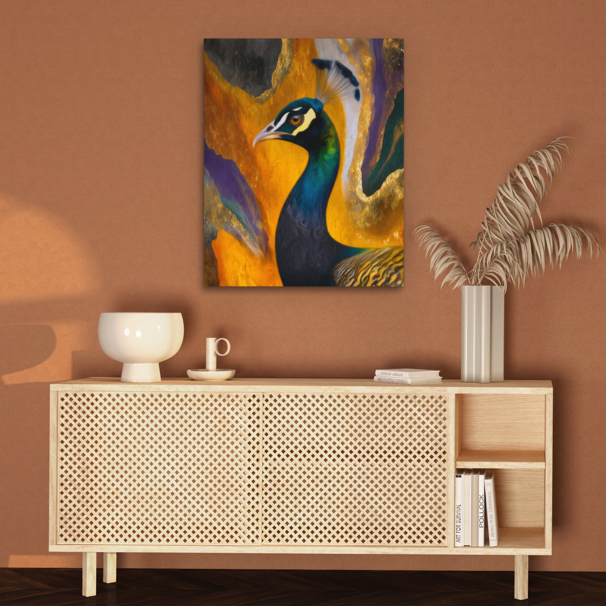 Peacock Gold Maximalist — Peacock Gold Maximalist Brown Wall 71