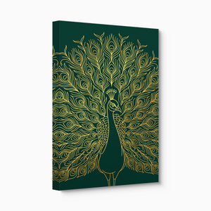 Peacock Golden Emerald — peacock golden emerald angled flush print
