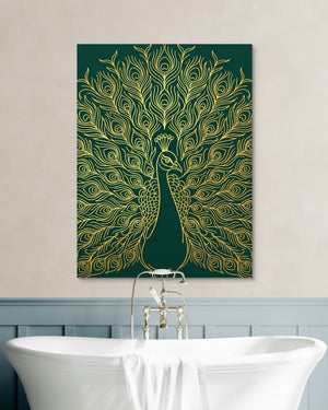 Peacock Golden Emerald — peacock golden emerald psd white wall green bath 1port flush print